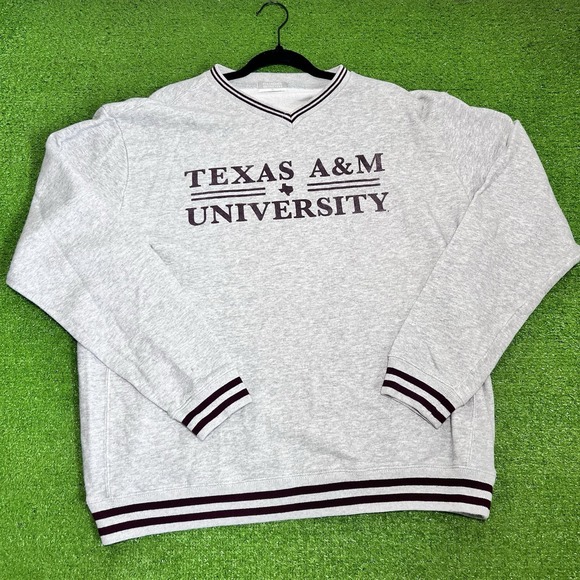 Collegiate Outfitters Tops - Vintage Texas A&M Sweatshirt XL Y2K Aggies Sweater 90s Pullover Striped Cotton